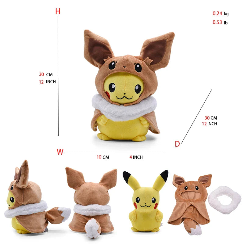 Pokemon Pikachu Cosplay Toys Charizard Snorlax Garchomp Tyranitar Hydreigon Anime Stuffed Plush Cartoon Peluche Dolls