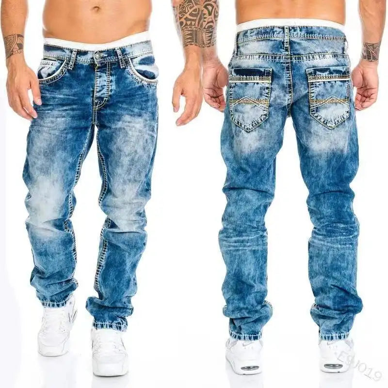 Straight Jeans Man Vintage Wash Denim pants Spring Summer Boyfriend baggy Jeans men Streetwear Cacual Designer Cowboy Trousers