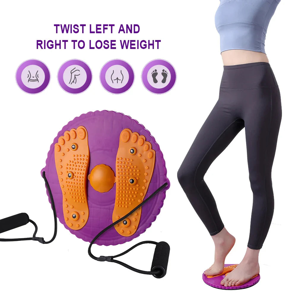 Stomach Waist Trainer Heavy Duty Twister Exercise Board with Pull Rope Twisting Waist Machine Non Slip for Fitness Training