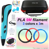 Kids' 3D Printing Pen Set with LED Display - Includes 200M PLA Filament, Power Adapter, and Storage Case - Perfect Gift for Christmas or Birthdays!