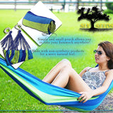 Outdoor Canvas Hammock Portable Thickened Anti-Rollover Single Striped Hammock Garden Travel Camping Hanging Swing Hammock