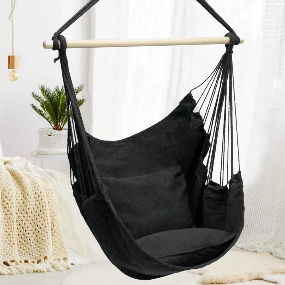 Hammock Chair Hanging Rope Swing Chair Portable Comfortable Hammock Seat Hanging Sleeping Swing Chair Home Outdoor Dropshipping