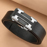 3.4cm Wide Automatic Metal Buckle Belt For Men Genuine Leather Waistband High Quality luxury Brand Casual Cowskin Ceinture Homme