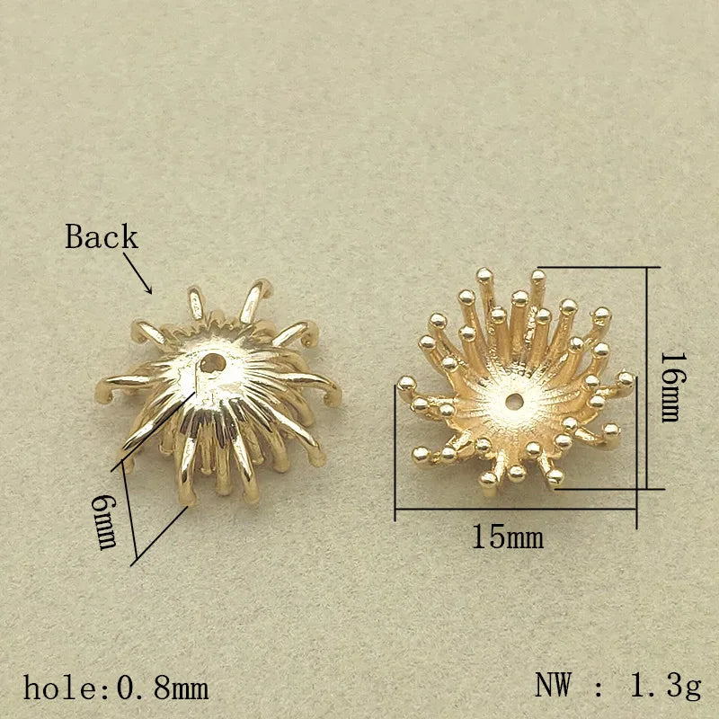 New Arrival! 100pcs Copper Flat Base Flower Centers For Handmade Necklace/Earrings DIY Parts Jewelry Findings&Components