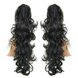 Synthetic Long Wavy Claw Clip On Ponytail Drawstring Hairpiece Wave Curly Black Brown Blonde Ombre Fake Hair for Women