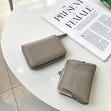 Custom Letters Fashion Women Genuine Leather Short Double Clutch Wallet Large Capacity Card Holder Soft Zipper Small Coin Purse