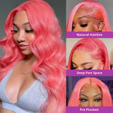 Sogreat Pink Lace Front Wig Human Hair 13x4 13x6 Hd Lace Frontal Wig Brazilian 613 Colored Body Wave Lace Front Wigs For Women