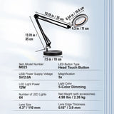 VEVOR Magnifying Glass with Light 5X Magnifying Lamp 4.3" Glass Lens Base or Clamp Desk Magnifier with 64 LED Lights