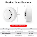 Tuya Smart WiFi Smoke Detector Wireless Independent Smoke Alarm Home Security Sensor Fire Protection Device 90dB Sound Alarm