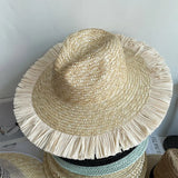 Large Eaves Beach Sunhat Woven Straw Hat Summer Outdoor Sun Protection Breathable Fisherman Hat Sunshade Cap Bohemian Beach Hat