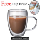 Double Wall High Borosilicate Glass Mug Heat Resistant Tea Milk Lemon Juice Coffee Water Cup Bar Drinkware Lover Gift Creativity