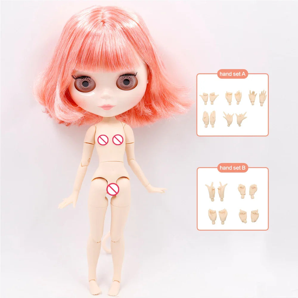 ICY DBS Blyth Doll Joint Body 30CM BJD Toy White Shiny Face and frosted Face with Extra Hands AB and Panel 1/6 DIY Fashion Doll