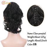 MEIFAN Long Synthetic Wavy Clip in Hair Ponytail Hair Wigs Extensions Style Claw Pony Tail Hairpiece for Women Cosplay Party