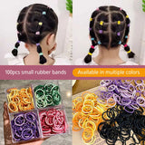 100pcs Colorful Rubber Bands In Summer Versatile Design No Harm To Hair Leather Cover Cute and Lively Hair Tie