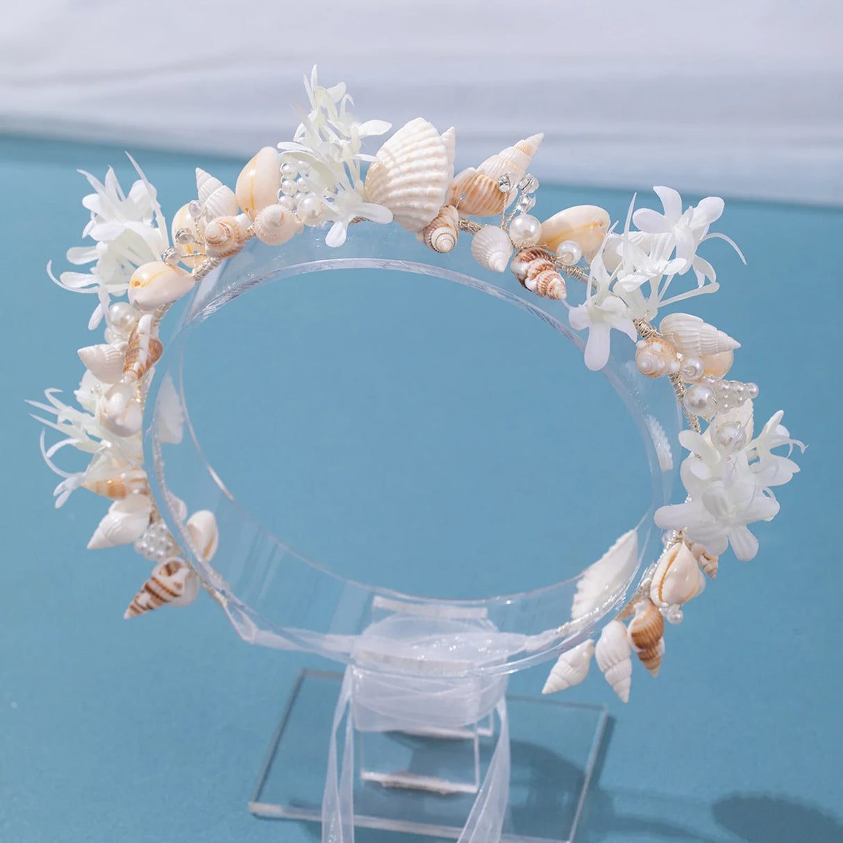 Handmade Garland Headband Seashell Hairbands Flower Designs Beach Party Prop Headpieces for Women Bride Wedding Hair Jewelry