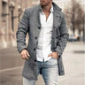 Men Clothing 2023 European American Autumn Winter New Men's Woolen Stand Neck Mid Length Pocket Casual Woolen Coat