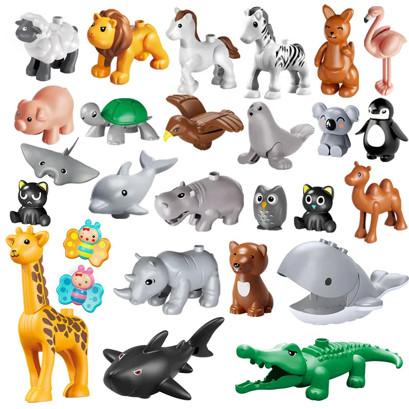 26pcs/set Big Size Figure Animals Block Farm Series Big Building Blocks Animals Series Toys For Childrens Kids Party Gift