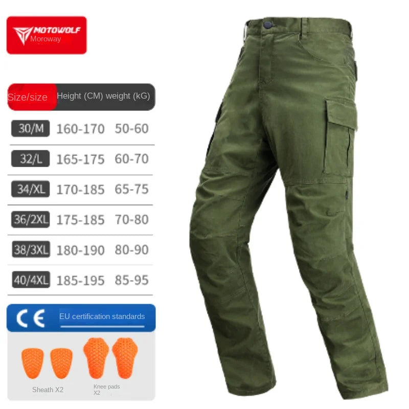 MotoWolf Motorcycle Riding Pants Men's Motorcycle Windproof And Anti Fall Pants Racing Casual Workwear Pants  Biker Jeans  Atv