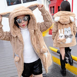 Big Size Winter Girls Jackets Keep Warm Thicken Christmas Coat Autumn Hooded Zipper Waterproof Outerwear Kids Clothes 3-12 Years