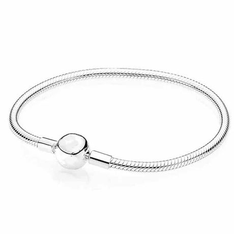 New 925 Sterling Silver High Quality Womens Bangle Classic Bucket Clasp Bracelet Fit Original Charm Bead Pendant Jewelry DIY