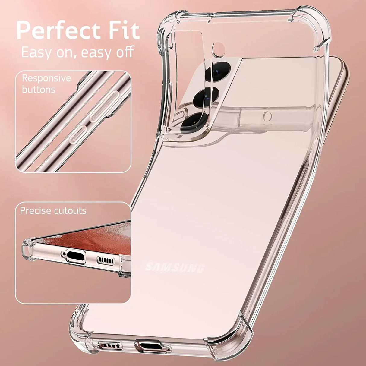 Shockproof Phone Case For Samsung Galaxy S20 FE S21 S22 S23 Ultra S9 S10 Plus S10E Clear Soft Shell For Note 9 10 20 Back Cover