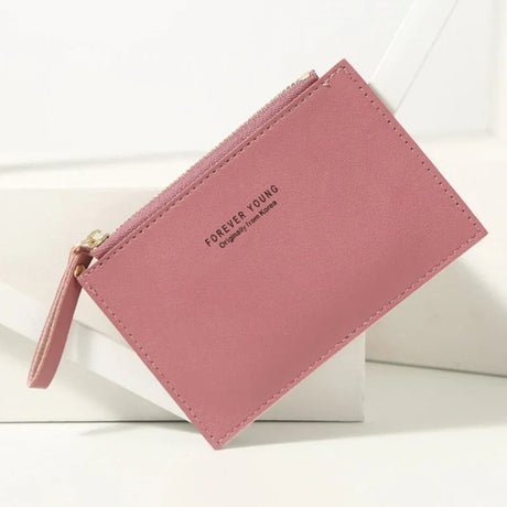 1PC Ultra-thin Small Business Wallet Men's Women's PU Leather Zipper Cash ID Card Credit Card Holder Short Purse Holiday Gift