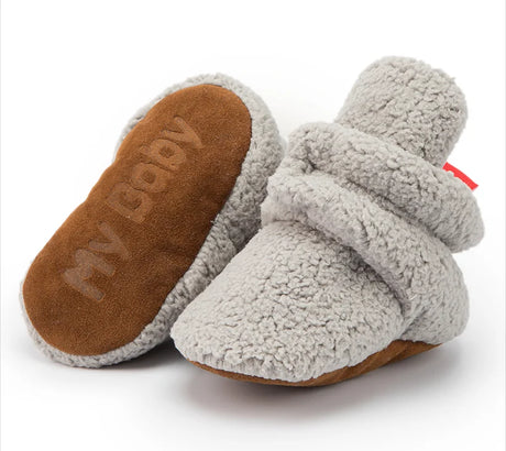 Baby Socks Winter Baby Boy Girl Booties Fluff Soft Toddler Shoes First Walkers Anti-slip Warm Newborn Infant Crib Shoes Moccasin