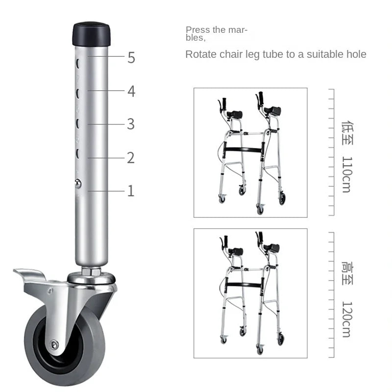 Foldable Walking Stick With Double Arms Support Ergonomics Lower Limb Rehabilitation Training Walker Mobility Aids For Elderly