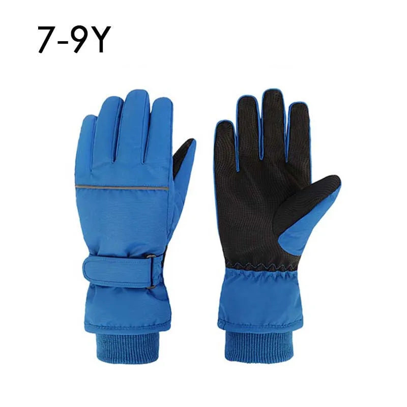 Waterproof Adult Kids Ski Gloves Thick Children Mittens Snowboard Outdoor Snow Child Winter Gloves for Boys Girls Fleece Lining