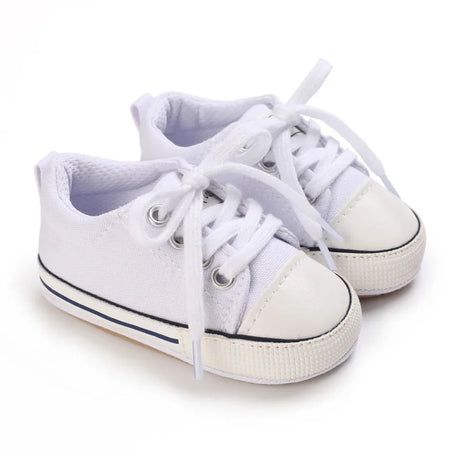 2023 New Baby Casual Shoes 4-color Lace-up Canvas Shoes for Boy Girl Rubber Sole Wear-resistant Non-slip Newborn Infant Sneakers