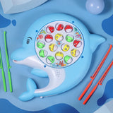 Electric Dolphin Fishing Plate Cute Marine Life Toy suit Puzzle Science Education Class Music Class Rechargeable Model Desktop