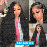 Cosdelu 13x6 Deep Wave 30 40 inch HD Lace Frontal Wig Human Hair 250 Density Brazilian 13x4 Water Curly Lace Front Wig For Women