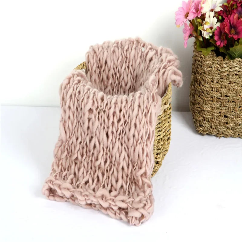 Newborn Photography Props Article Wool Blanket Baby Accessories For Knitted Wrap Shooting Outfit Session Months Birth Clothes