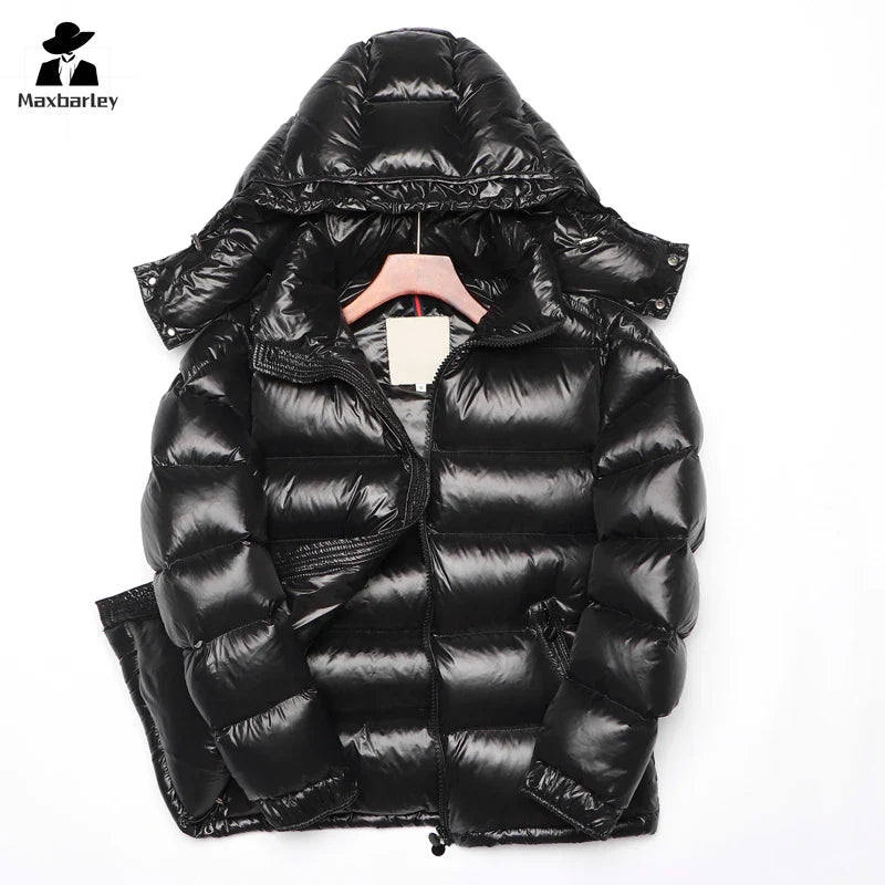 2023 Winter Men's Down Jacket Light Luxury Thick Men's And Women's White Duck Down Jacket Brand Warm Short Hooded Coat Ski Suit