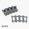 City Train Track Building Block Set 100PCS Soft Straight Curve Flexible Switch Railway Tracks Rails DIY Toys For Boys