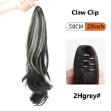 Ombre Color Straight Claw Clip On Ponytail Hair Extension Synthetic Ponytail Extension Hair For Women Pony Tail Hair Hairpiece