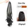 Ombre Color Straight Claw Clip On Ponytail Hair Extension Synthetic Ponytail Extension Hair For Women Pony Tail Hair Hairpiece