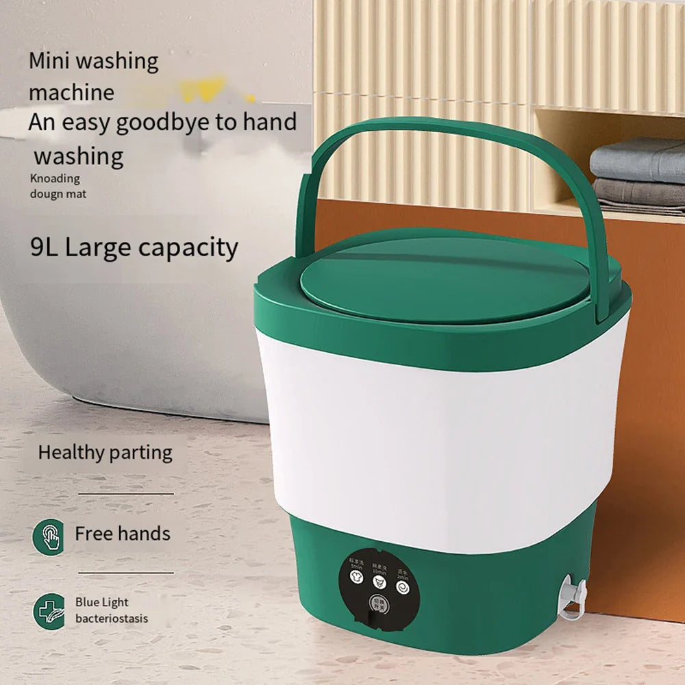 9L Tourist Portable Mini Washing Machine with Dryer Basket for Clothes Home Travel Sock Underwear Laundry Small Washer 110V 220V