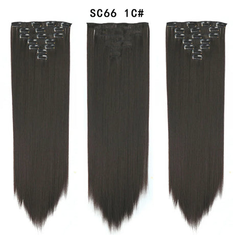 Set Hair Clip In Hair Extensions With Clips Hairpieces Synthetic Extension False/Fake Hair Blonde Eunice Hair Long Hair Pieces