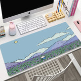 Green Plant Large Gaming Mousepad XXL Gamer Mouse Pad Size For Office Long Table Mat Kawaii Desk For Teen Girls For Bedroom