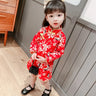 Cheongsam Girl Chinese Style Dress Female Retro National Style Satin Qipao Dress Baby Broken Flowersr Performance Hanfu