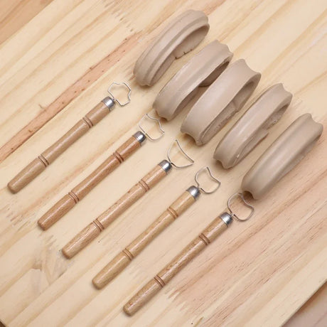 Pottery Tools 5 Pcs/set Teapot Ware Handle Tool Sculpting Scraper Clay DIY Ceramic Pot Handle Clay Strip Forming Modeling Tool