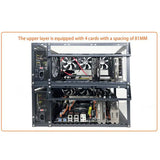 Stackable PC Case Compact Open Chassis X79 X99 Dual EATX Motherboard Bracket Mid-Tower Computer Case Great Heat Dissipation