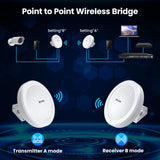 Wireless Bridge Gigabit 1Gbps Point to Point WiFi Bridge Outdoor CPE Kit 16dBi High-gain Antenna 5.8G Long Range Up to 5Km