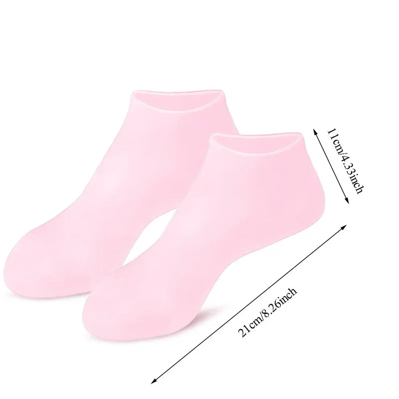 1Pair Silicone Foot Care Socks Anti Cracking Moisturizing Gel Socks Cracked Dead Skin Remove Protector Pain Relief Pedicure Tool