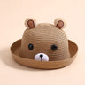 Summer New Men And Women Kids Fun Breathable Straw Hat Cartoon Cute Bear Kids Sunshade Sun Hat 3-6 Years Old Fisherman's Hat