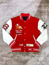 Mens Baseball Jacket New Cool Vibrant Patchwork Color Contrast Embroidery Trendy Wool Chunky Jacket