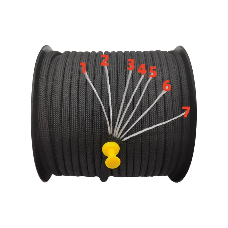 New 2023 50m Paracord 4mm Paracord 7 Strand Core Outdoor Camping Rope Parachute Cord Lanyard Tent Multifunction Cordave