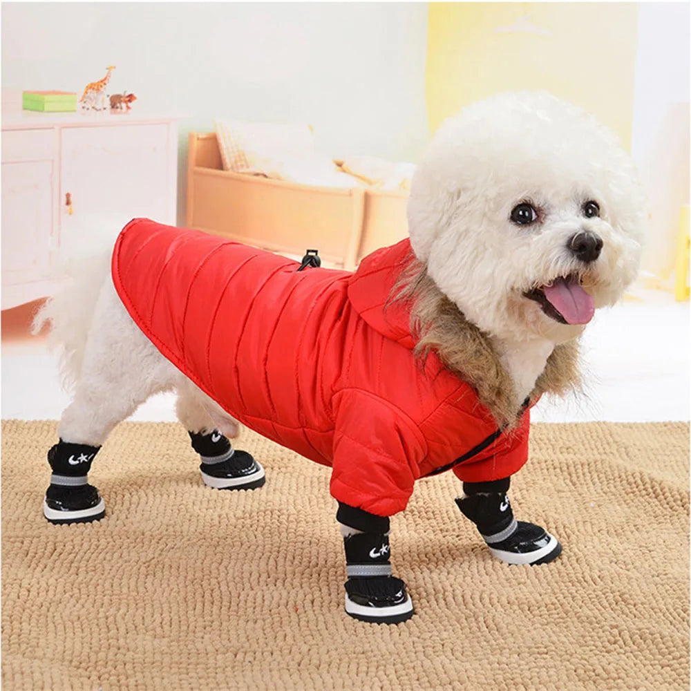 Dog Winter Coat Windproof Small Dog Hoodie Jacket Snowproof Puppy Parka Snowsuit Warm Cat Apparel Outdoor Pets Clothes Outfits