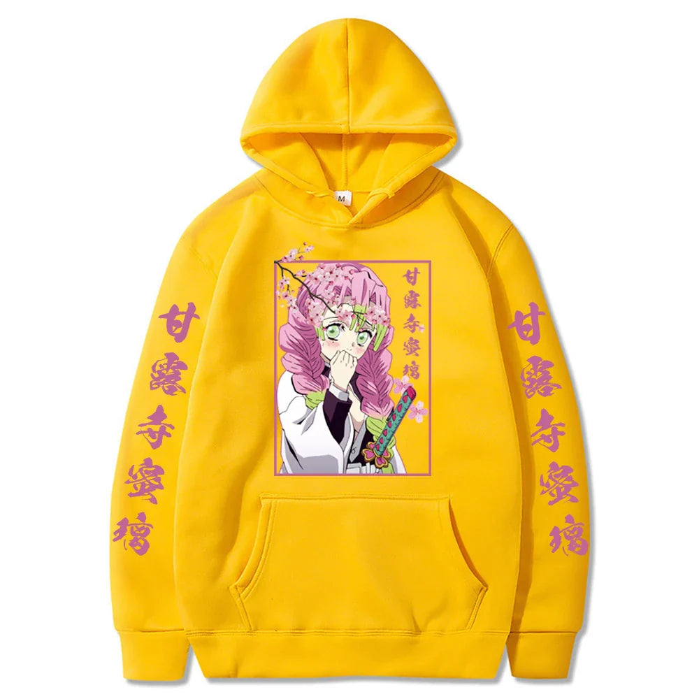 Demon Slayer Kanroji Mitsuri Japan Anime Printed Women Hoodies Plus Size Sweatshirts Harajuku Female Long Sleeve Pullover